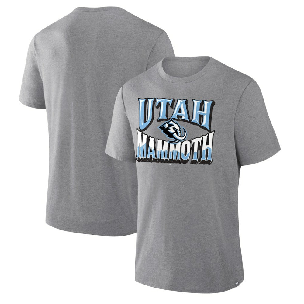 NHL Utah Mammoth Fanatics Tribute Tri-Blend T-Shirt - Heather Gray