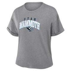 NHL Utah Mammoth Fanatics Women's Tribute Tri-Blend Boxy T-Shirt - Heather Gray