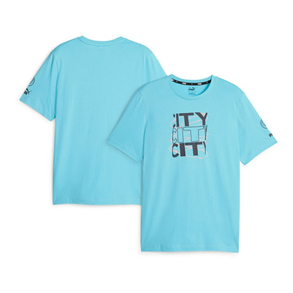 Manchester City FtblCore Graphic T-Shirt Sky Blue