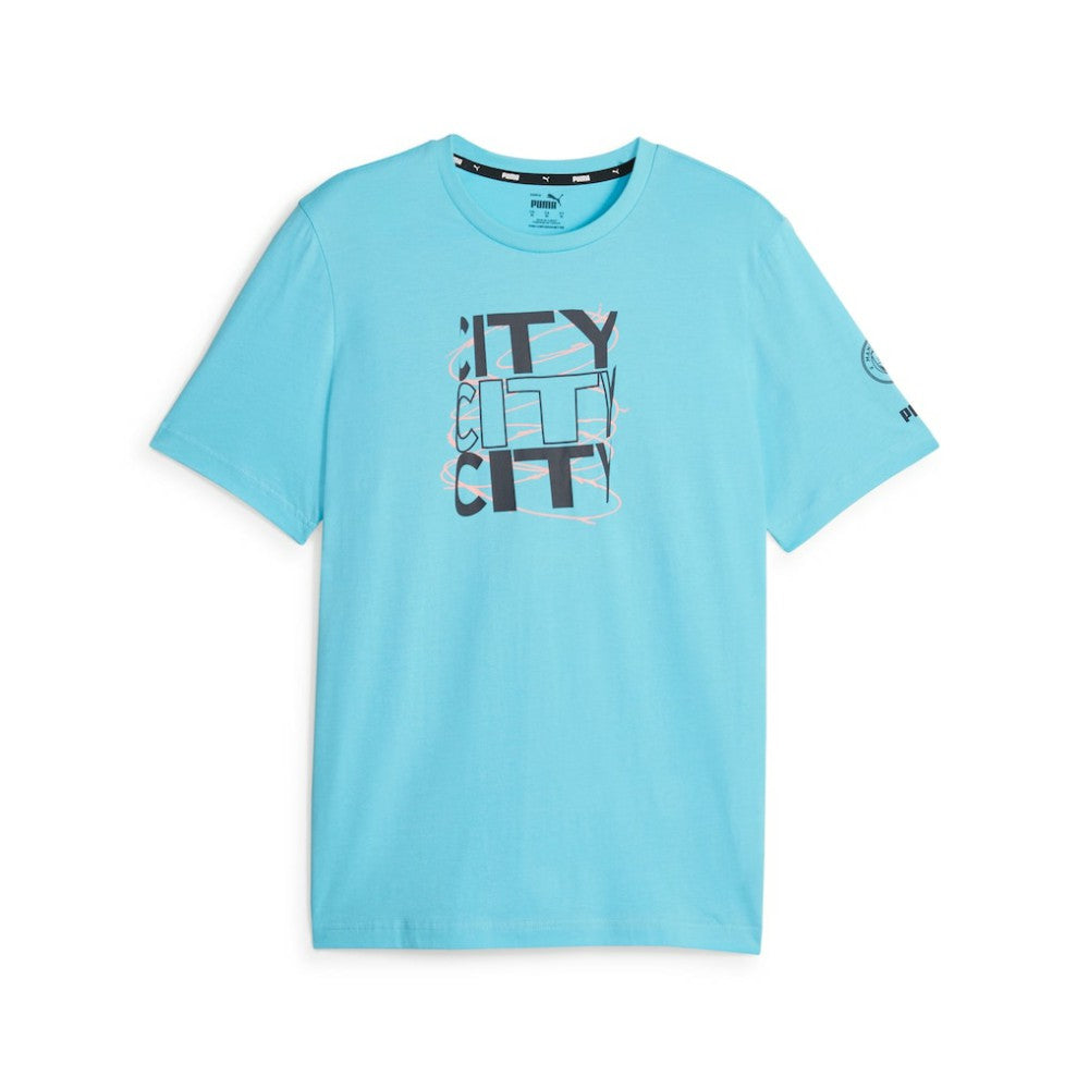 Manchester City FtblCore Graphic T-Shirt Sky Blue