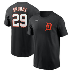 Tarik Skubal Detroit Tigers Nike Fuse Name & Number T-Shirt - Black T-shirts