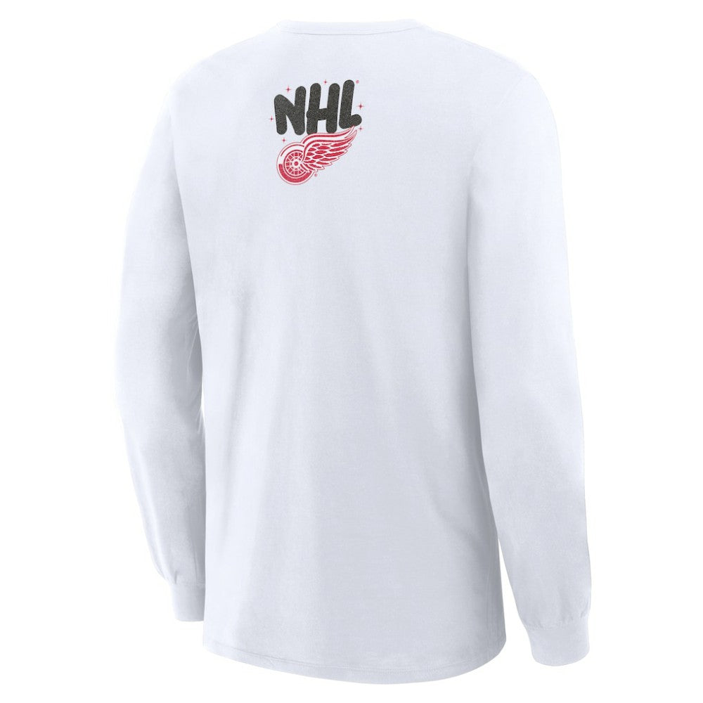 NHL Detroit Red Wings Fanatics Star Helmet Legacy Long Sleeve T-Shirt - White