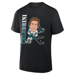 NHL Macklin Celebrini San Jose Sharks Fanatics Caricature Player T-Shirt - Black