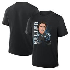 NHL Clayton Keller Utah Mammoth Fanatics Caricature Player T-Shirt - Black