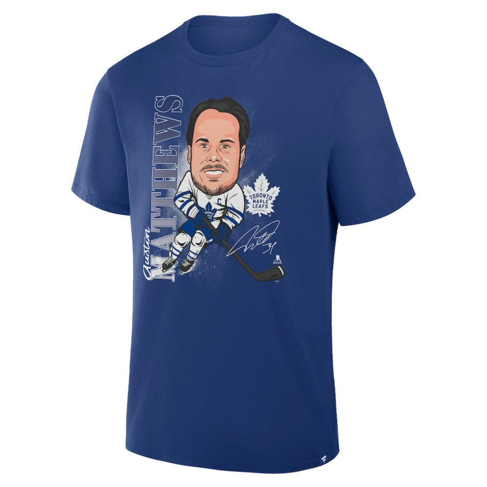 NHL Auston Matthews Toronto Maple Leafs Fanatics Caricature Player T-Shirt - Blue