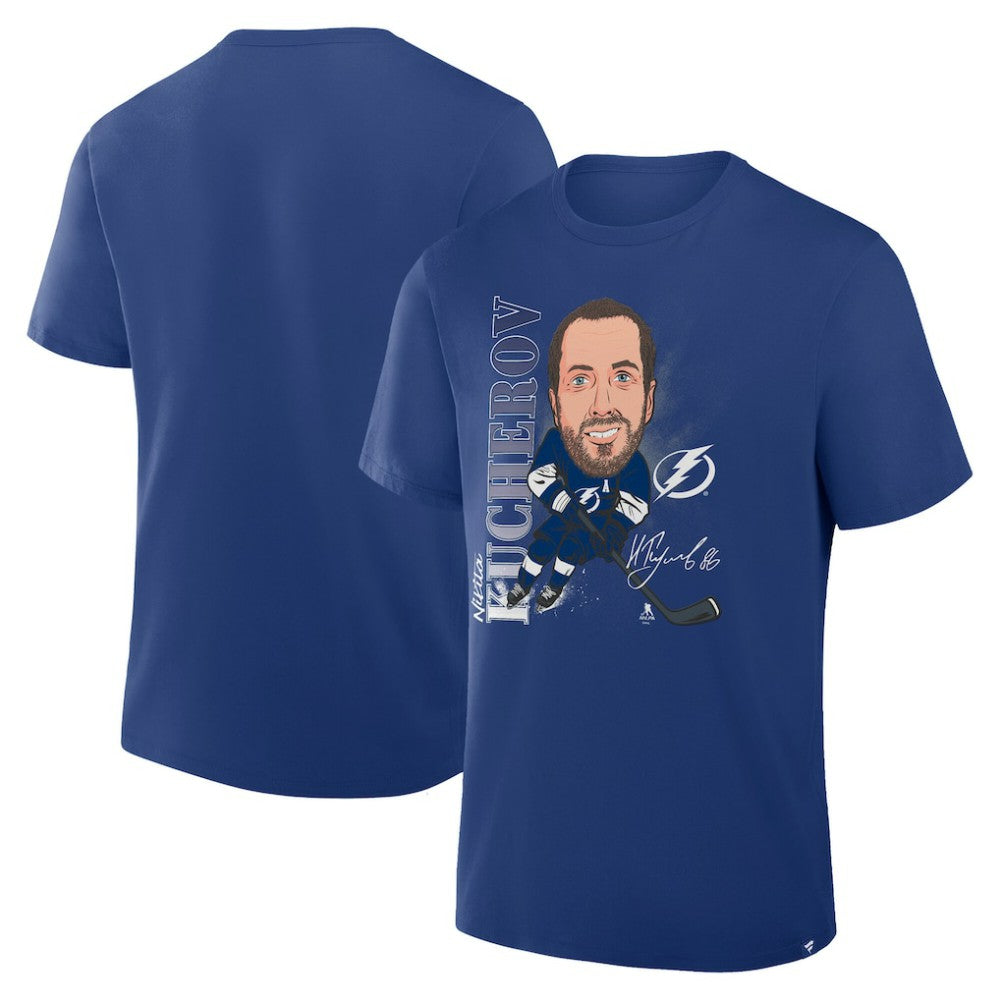 NHL Nikita Kucherov Tampa Bay Lightning Fanatics Caricature Player T-Shirt - Blue