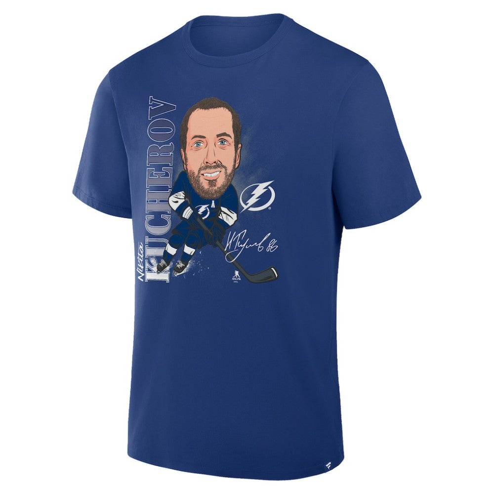 NHL Nikita Kucherov Tampa Bay Lightning Fanatics Caricature Player T-Shirt - Blue