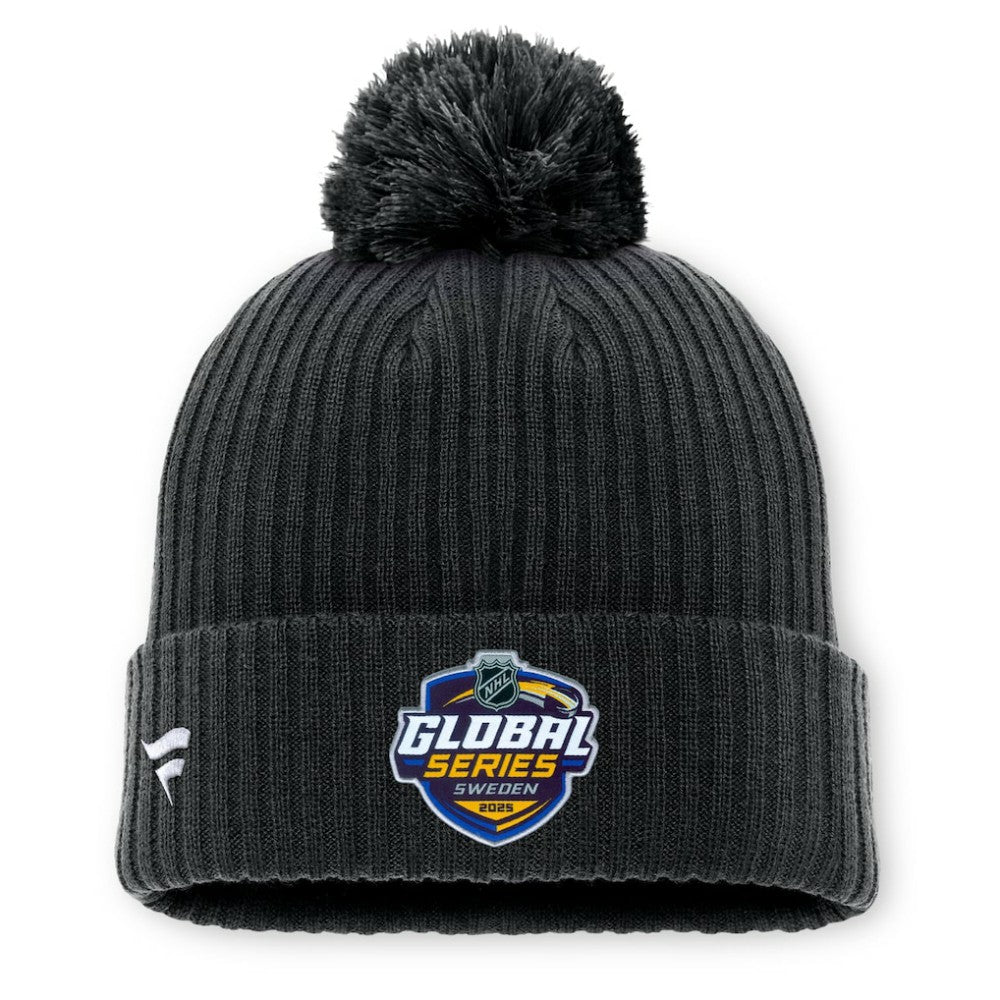 NHL Pittsburgh Penguins Fanatics 2025 NHL Global Series Sweden Cuffed Knit Hat with Pom - Black