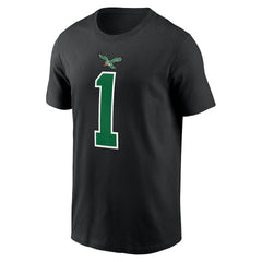 Jalen Hurts Philadelphia Eagles Player Name & Number T-Shirt Black