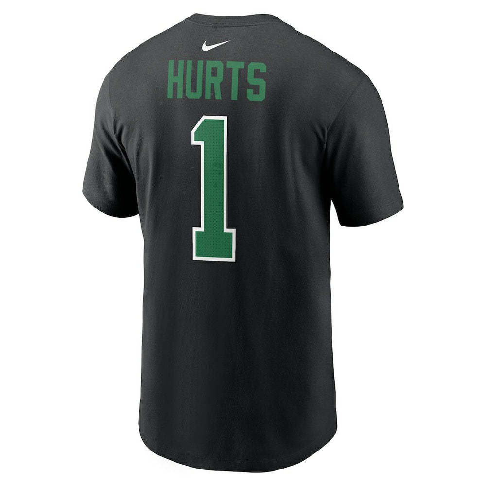 Jalen Hurts Philadelphia Eagles Player Name & Number T-Shirt Black