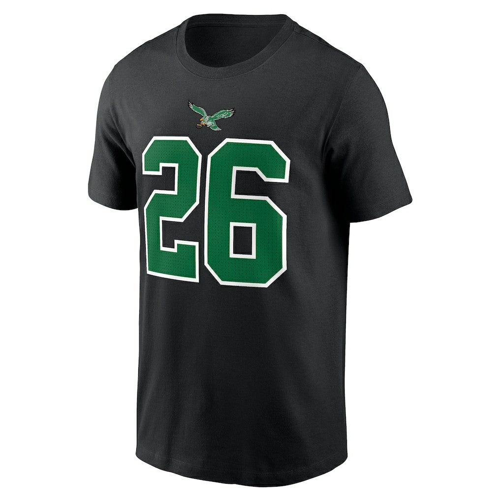 Saquon Barkley Philadelphia Eagles Player Name & Number T-Shirt Black