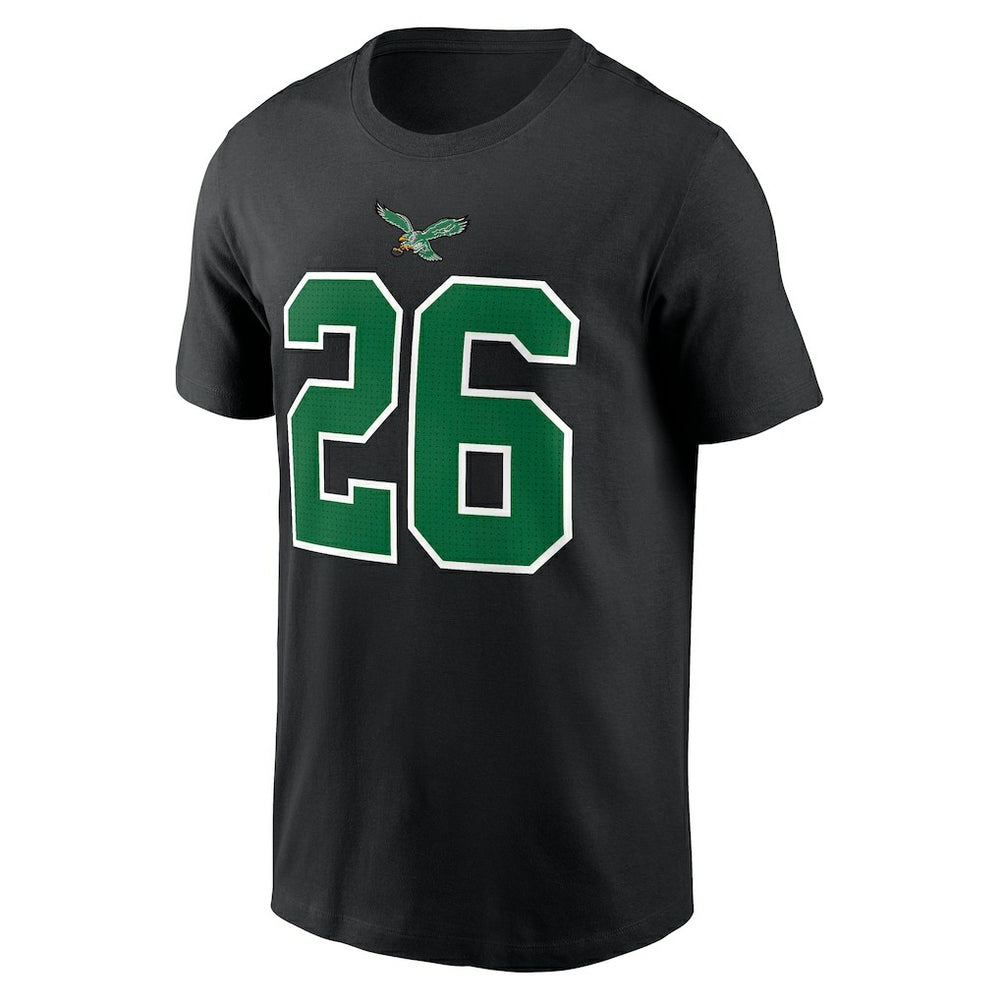 Saquon Barkley Philadelphia Eagles Player Name & Number T-Shirt Black