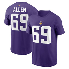 Jared Allen Minnesota Vikings Retired Player Name & Number T-Shirt Purple