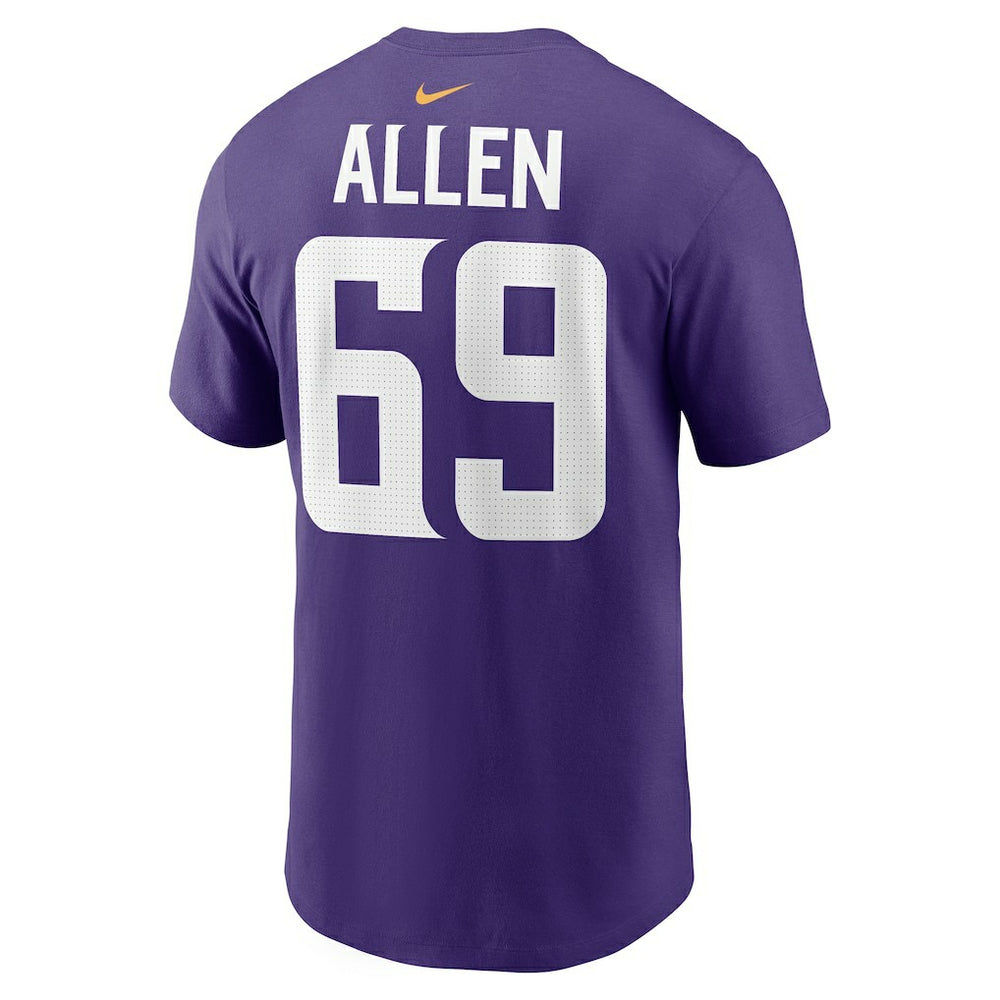 Jared Allen Minnesota Vikings Retired Player Name & Number T-Shirt Purple