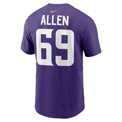 Jared Allen Minnesota Vikings Retired Player Name & Number T-Shirt Purple