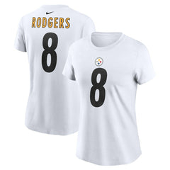 Aaron Rodgers Pittsburgh Steelers Women's Name & Number T-Shirt White