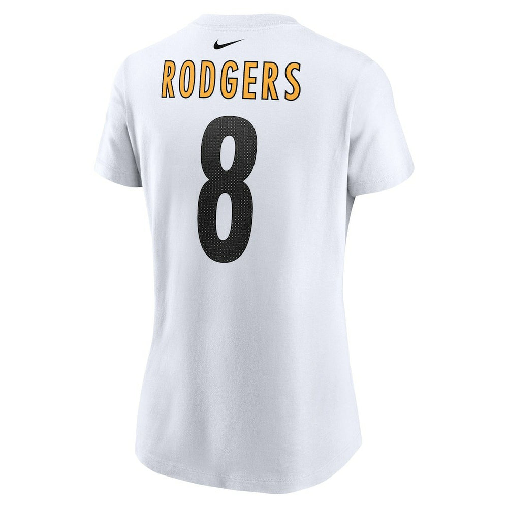 Aaron Rodgers Pittsburgh Steelers Women's Name & Number T-Shirt White