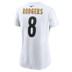 Aaron Rodgers Pittsburgh Steelers Women's Name & Number T-Shirt White