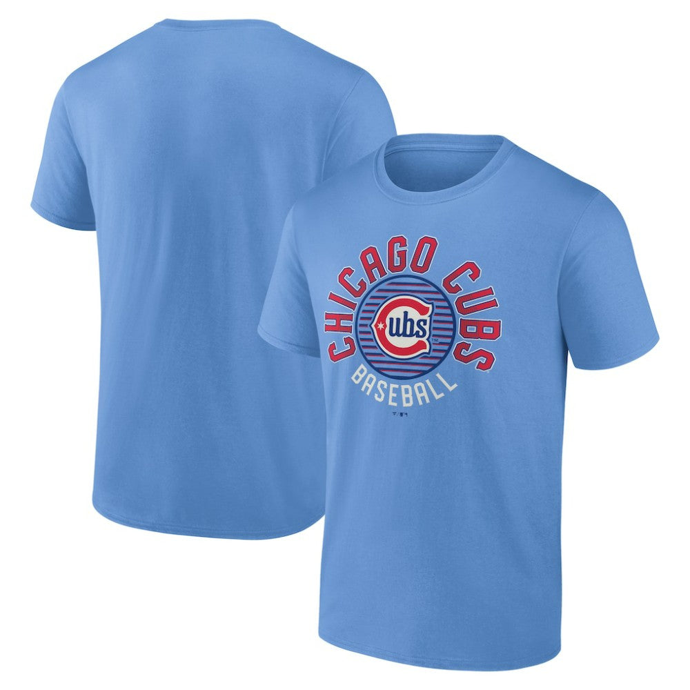 Chicago Cubs Fanatics Alt Circle T-Shirt - Light Blue T-shirts