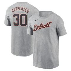 Kerry Carpenter Detroit Tigers Nike Fuse Name & Number T-Shirt - Gray T-shirts