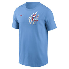 Chicago Cubs Nike Alt Pinstripe T-Shirt - Light Blue T-shirts
