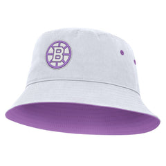 NHL Boston Bruins Fanatics Hockey Fights Cancer Bucket Hat - White