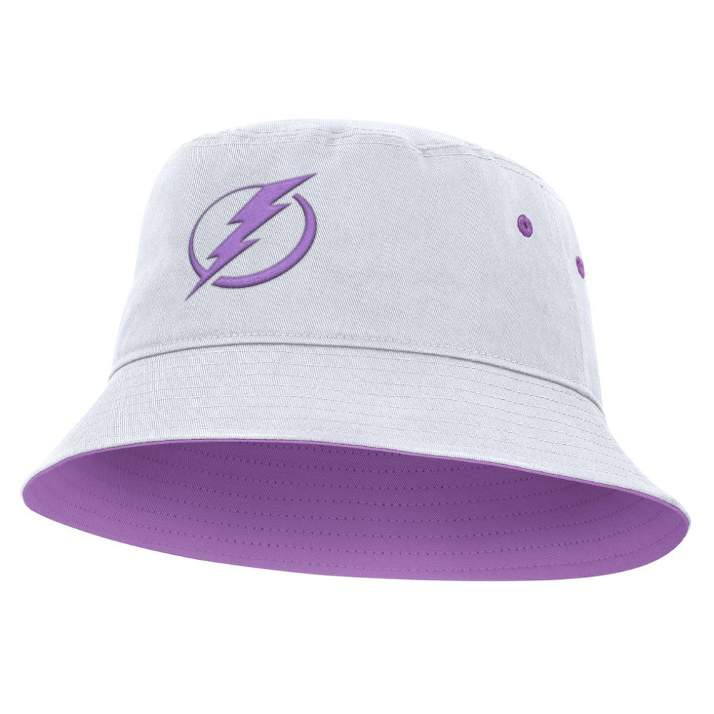 NHL Tampa Bay Lightning Fanatics Hockey Fights Cancer Bucket Hat - White