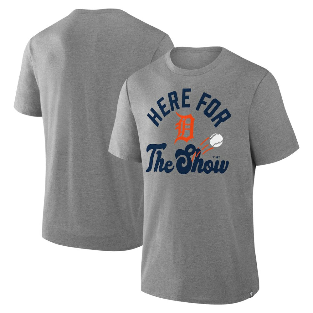 Detroit Tigers Fanatics Nostalgia Tri-Blend T-Shirt - Heather Gray T-shirts