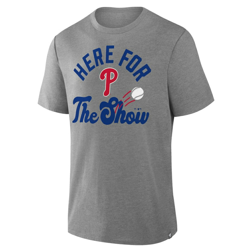 Philadelphia Phillies Fanatics Nostalgia Tri-Blend T-Shirt - Heather Gray T-shirts