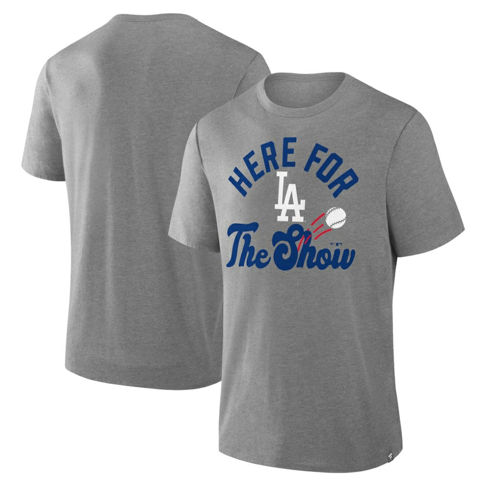 Los Angeles Dodgers Fanatics Nostalgia Tri-Blend T-Shirt - Heather Gray T-shirts