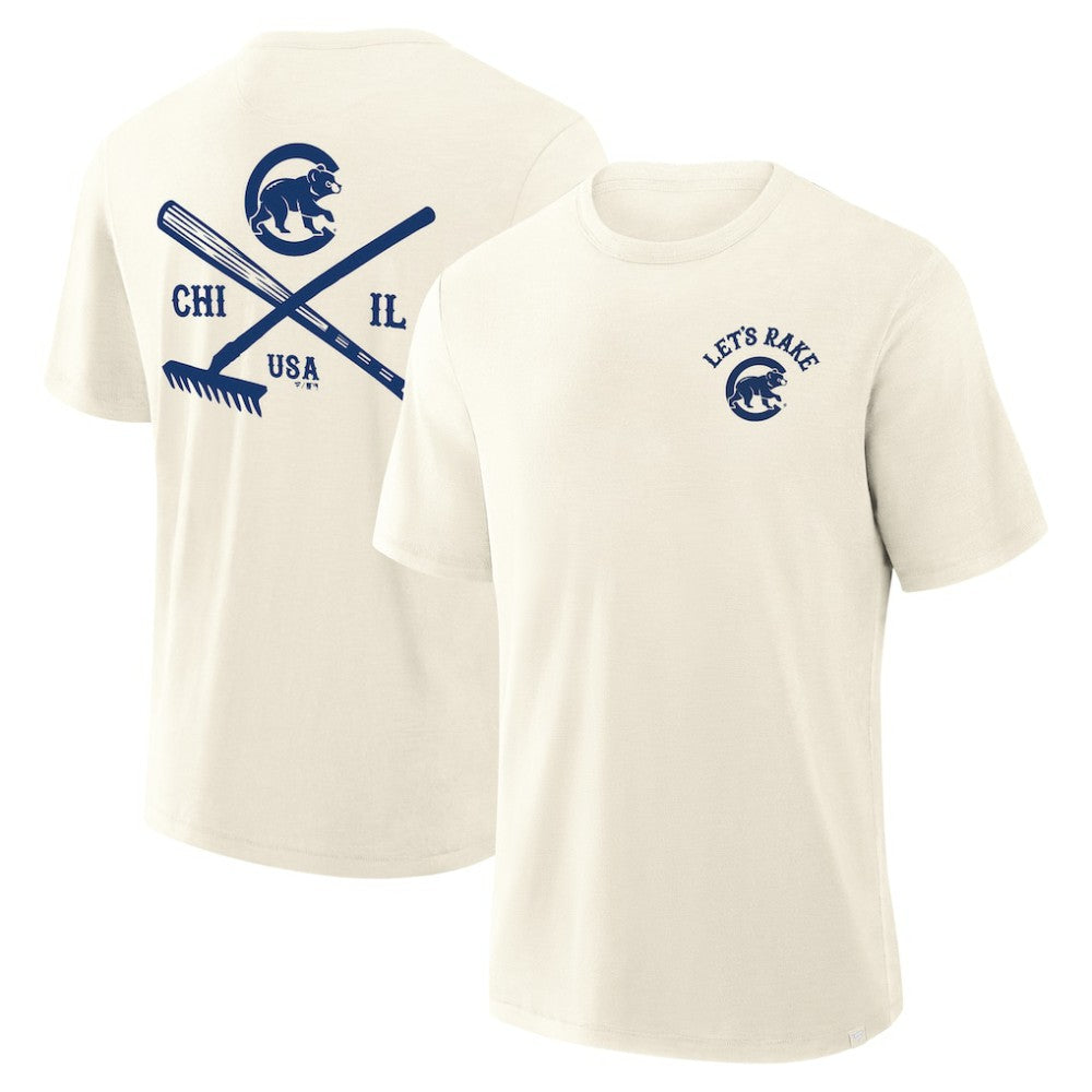 Chicago Cubs Fanatics Nostalgia Stadium Slub T-Shirt - Cream T-shirts
