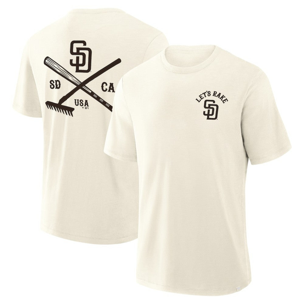 San Diego Padres Fanatics Nostalgia Stadium Slub T-Shirt - Cream T-shirts