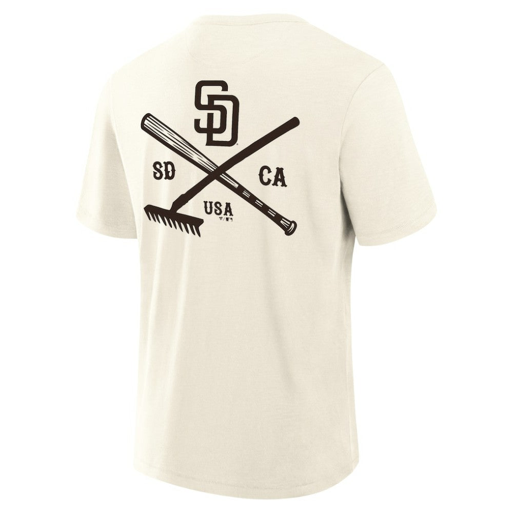 San Diego Padres Fanatics Nostalgia Stadium Slub T-Shirt - Cream T-shirts