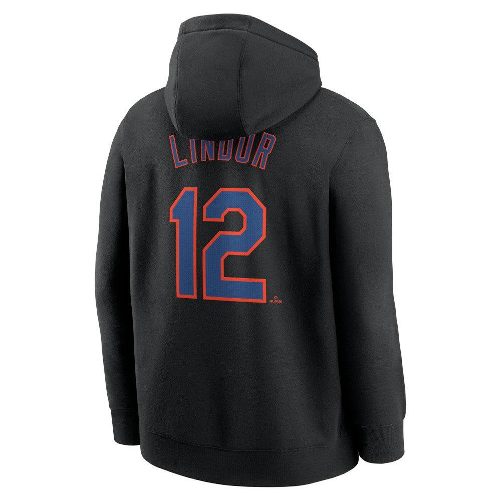 Francisco Lindor New York Mets Nike Player Name & Number Club Pullover Hoodie - Black Hoodies