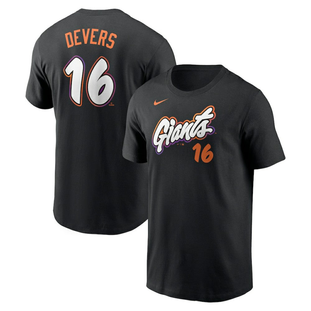 Rafael Devers San Francisco Giants Nike 2025 City Connect Fuse Name & Number T-Shirt - Black T-shirts