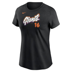 Rafael Devers San Francisco Giants Nike Women's 2025 City Connect Fuse Name & Number T-Shirt - Black T-shirts