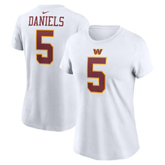 Jayden Daniels Washington Commanders Women's Super Bowl Era Name & Number T-Shirt White