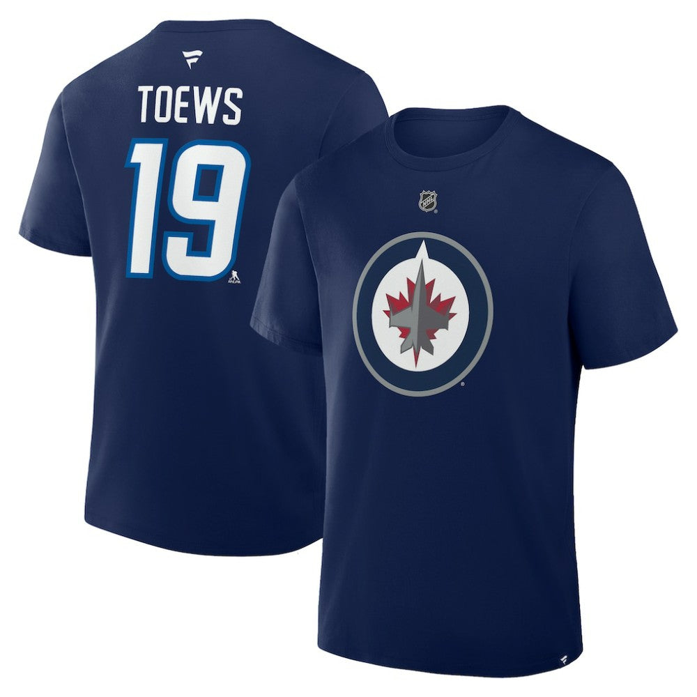 NHL Jonathan Toews Winnipeg Jets Fanatics Authentic Stack Name & Number T-Shirt - Navy