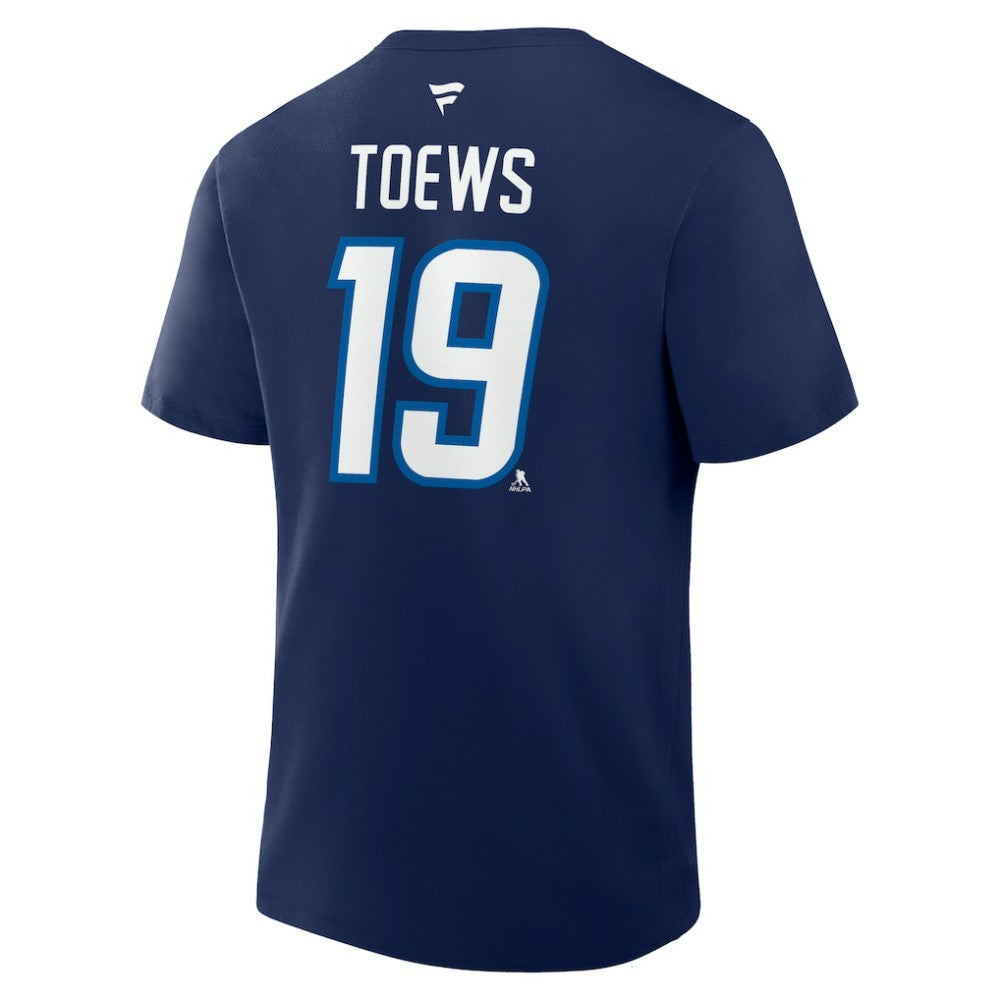 NHL Jonathan Toews Winnipeg Jets Fanatics Authentic Stack Name & Number T-Shirt - Navy