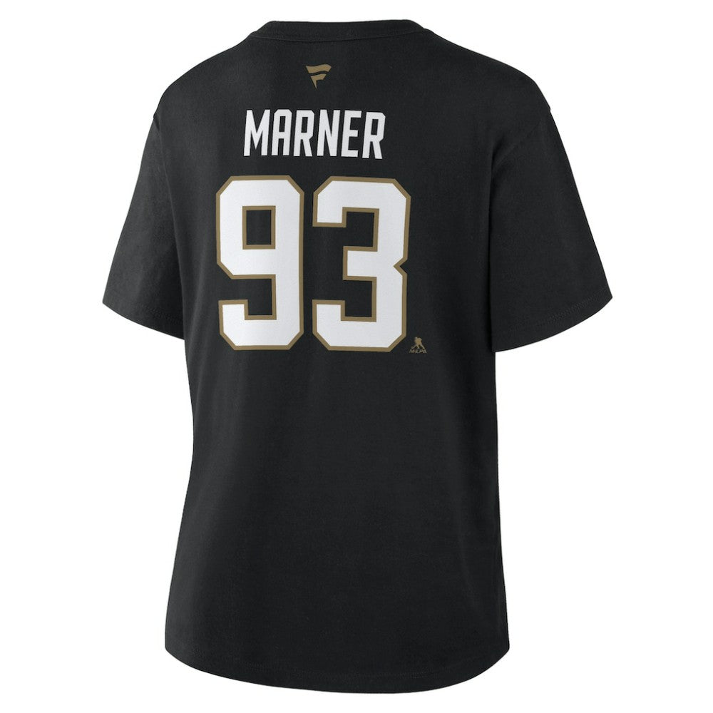 NHL Mitch Marner Vegas Golden Knights Fanatics Women's Authentic Stack Name & Number T-Shirt - Black