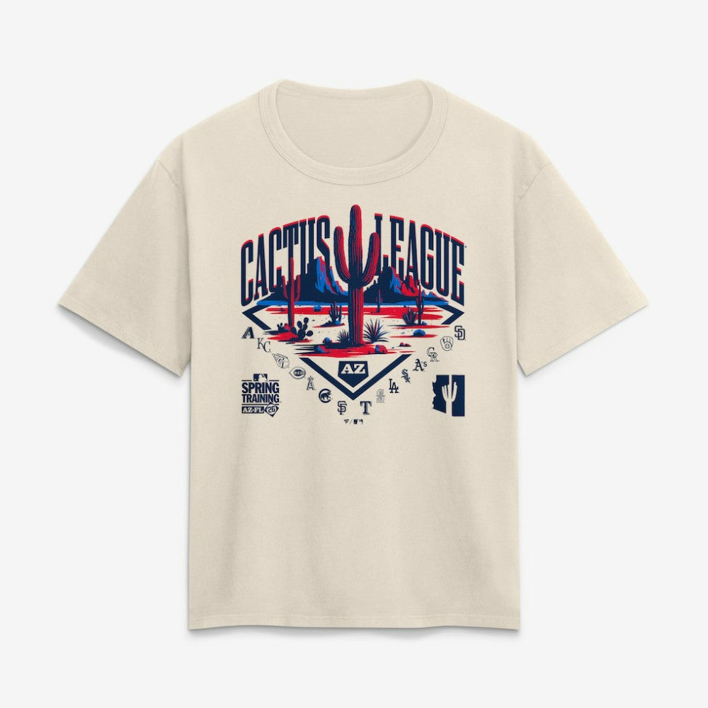 2026 Spring Training Cactus League Fanatics Women's Relaxed Hip Legacy T-Shirt - Cream T-shirts
