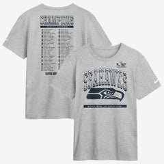 Seattle Seahawks Super Bowl LX Champions Ice Classic Roster T-Shirt Heather Gray