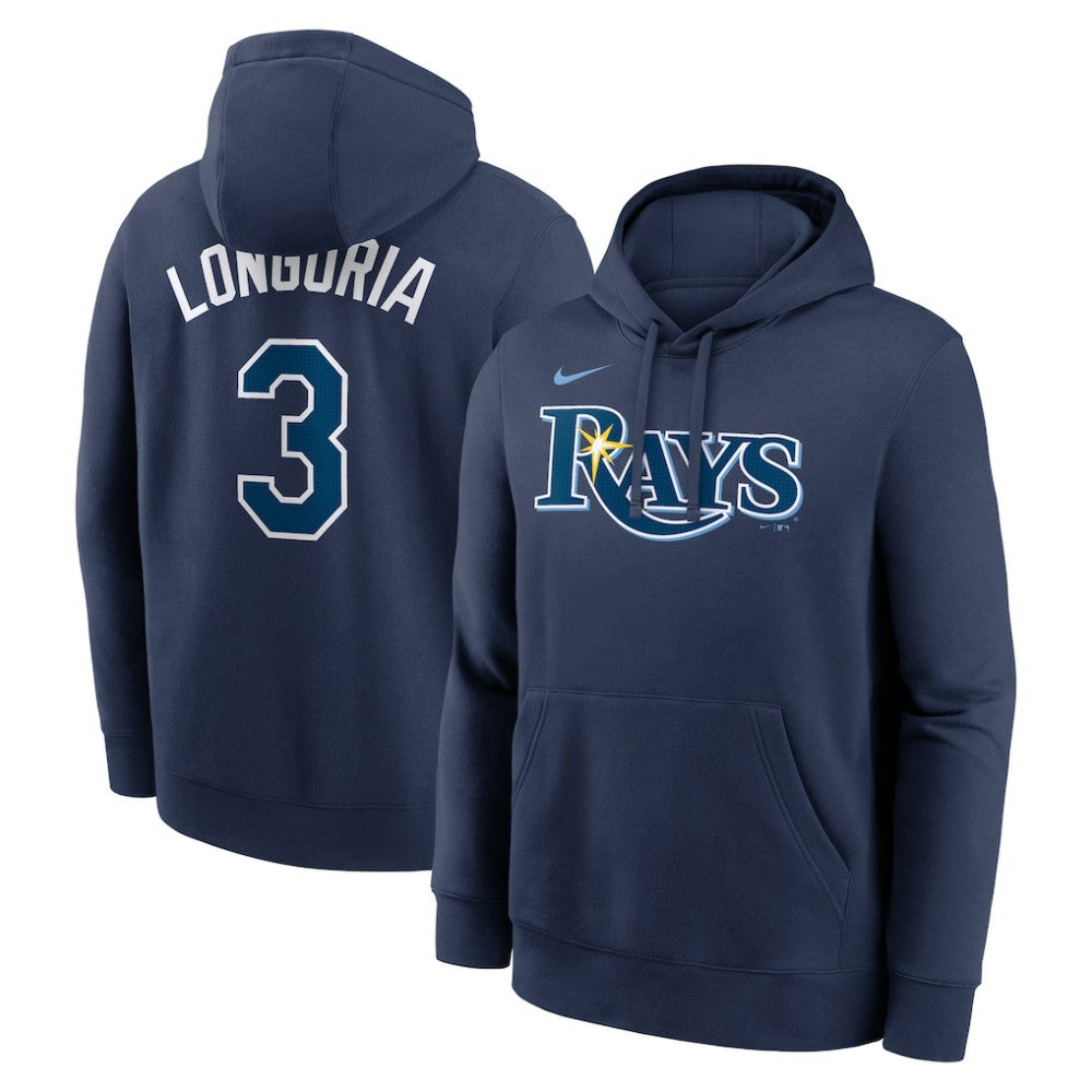 Evan Longoria Tampa Bay Rays Nike Player Name & Number Club Pullover Hoodie - Navy Hoodies