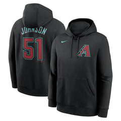 Randy Johnson Arizona Diamondbacks Nike Player Name & Number Club Pullover Hoodie - Black Hoodies