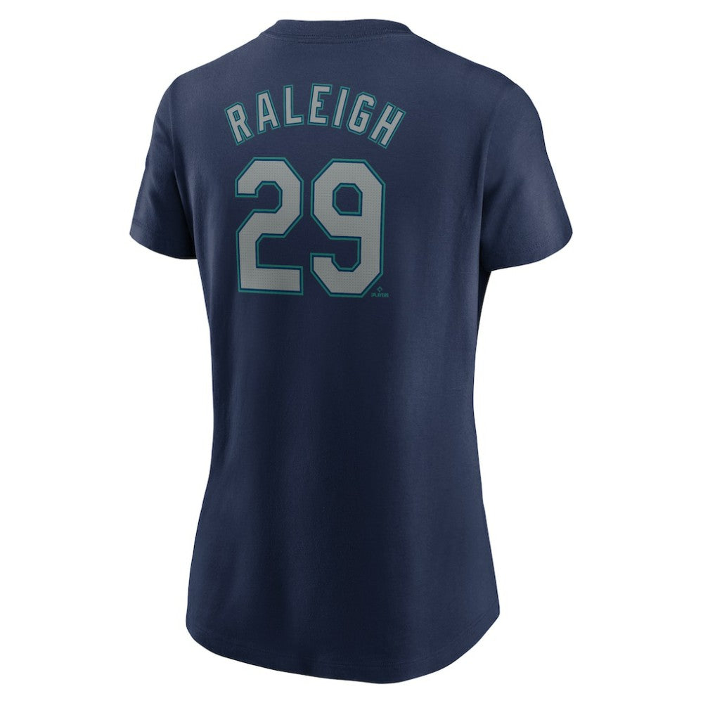 Cal Raleigh Seattle Mariners Nike Women's Cooperstown Collection Fuse Name & Number T-Shirt - Navy T-shirts