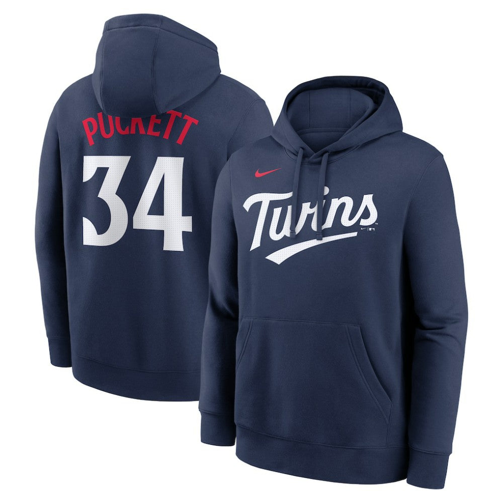 Kirby Puckett Minnesota Twins Nike Player Name & Number Club Pullover Hoodie - Navy Hoodies