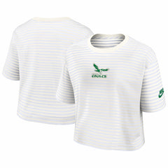 Philadelphia Eagles Women's Striped Cropped T-Shirt Yellow/Cream