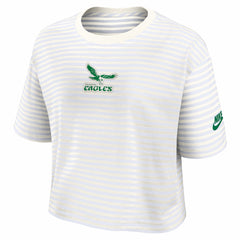 Philadelphia Eagles Women's Striped Cropped T-Shirt Yellow/Cream