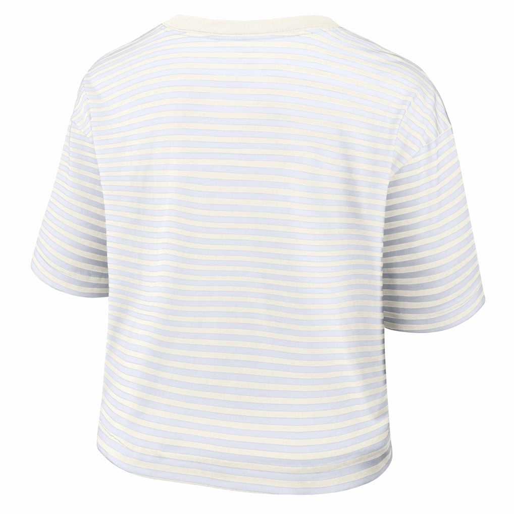 Philadelphia Eagles Women's Striped Cropped T-Shirt Yellow/Cream