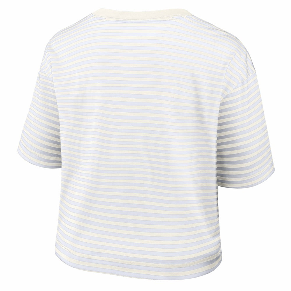 Philadelphia Eagles Women's Striped Cropped T-Shirt Yellow/Cream